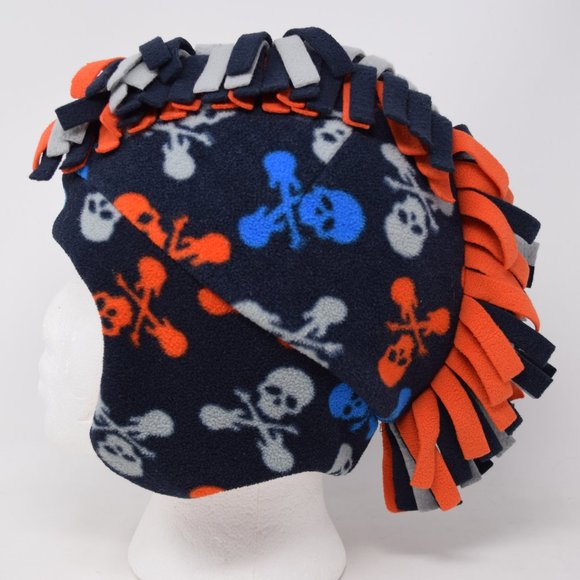 GapKids Skull Guitars Crossbones Mohawk Winter Hat Fleece Small Medium Beanie - Picture 1 of 14